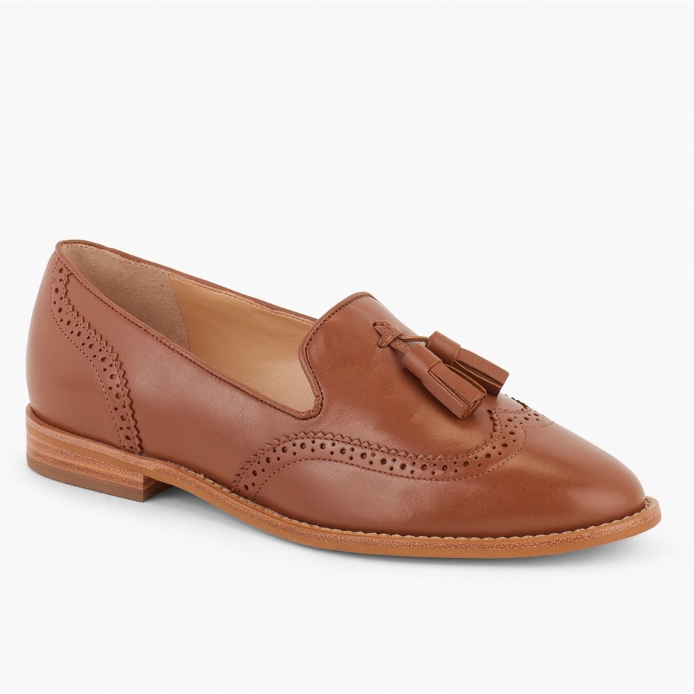Talbot Leighton Brogue Cognac Loafer Size 5.5 New in Box